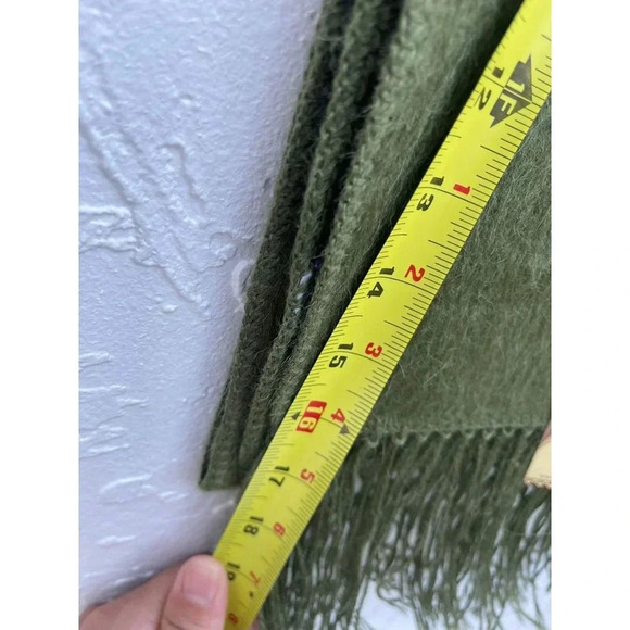 New Alpaca Camargo Scarf Rectangle Fringe Neck Warmer Multifunctional Army Green - Picture 7 of 12